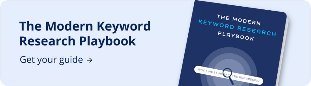 The Modern Keyword Research Playbook CTA with ebook cover image