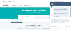 Image showing HubSpot chat