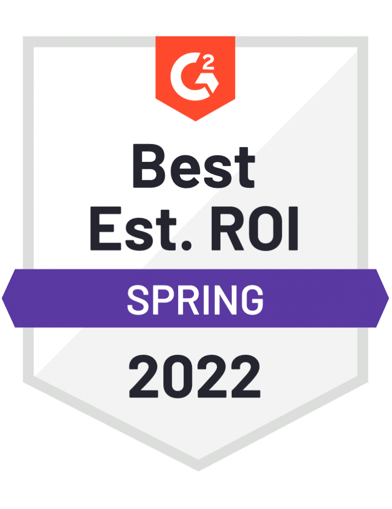 G2 2022 Best ROI Badge