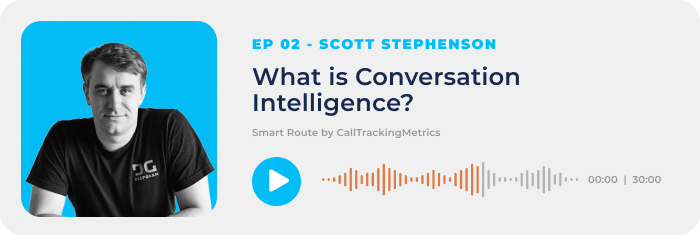 Image and link to a podcast about conversation intelligence which is considered  one of the best sales enablement tools. 