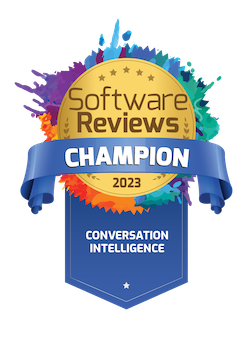 Software Reviews Champion Badge 2023 in Conversation Intelligence