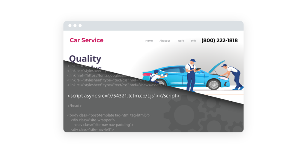 Image showing an auto repair website and marketing attribution