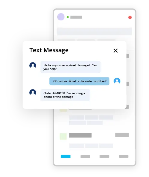 Smart phone showing omni-channel text messaging