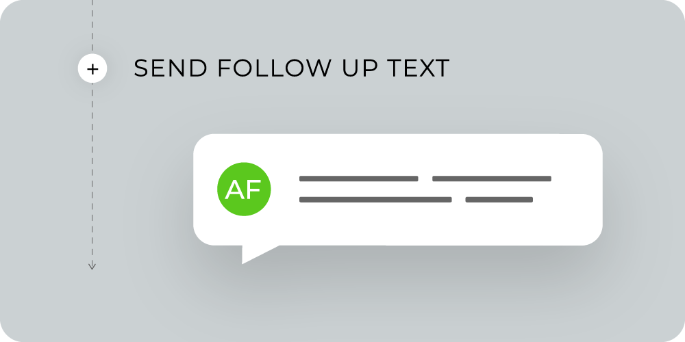 Talk bubble showing to send a follow up text. 