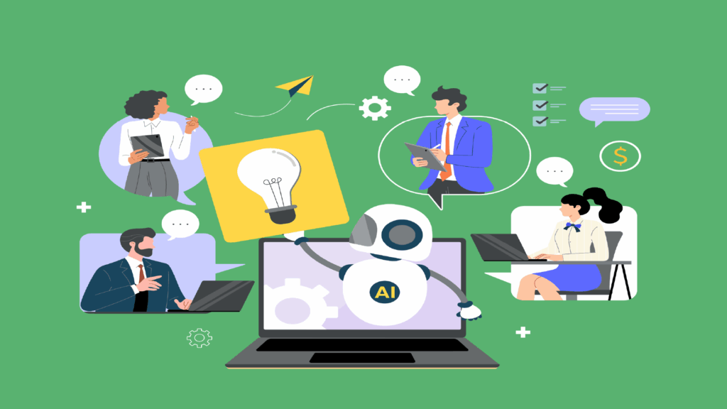 image showing business team using AI in different ways